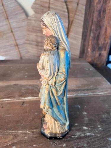 Statuette Vierge à l’enfant signée Pierotti fin XIXe