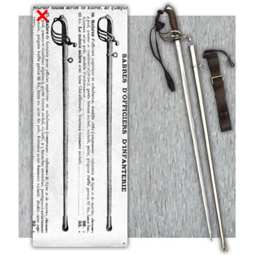 Sublime SABRE D'OFFICIER D'INFATERIE FRANCAISE 1882 '' MEYER '' + Monogramme WW1 Original