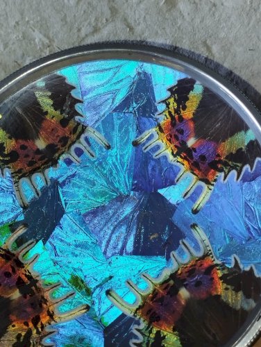 Sublimes coupelles Art déco – Verre irisé & monture en métal argenté – Lot de 2