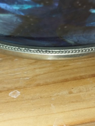 Sublimes coupelles Art déco – Verre irisé & monture en métal argenté – Lot de 2