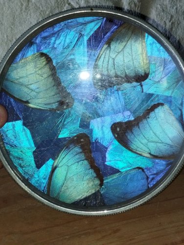 Sublimes coupelles Art déco – Verre irisé & monture en métal argenté – Lot de 2