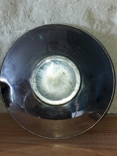 Sublimes coupelles Art déco – Verre irisé & monture en métal argenté – Lot de 2