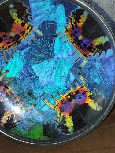 Sublimes coupelles Art déco – Verre irisé & monture en métal argenté – Lot de 2