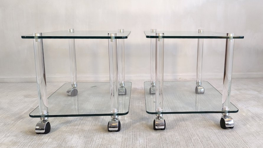 Sublimes tables d’appoint, bouts de canapé, table de chevets, tables basses Marais International en état neuf