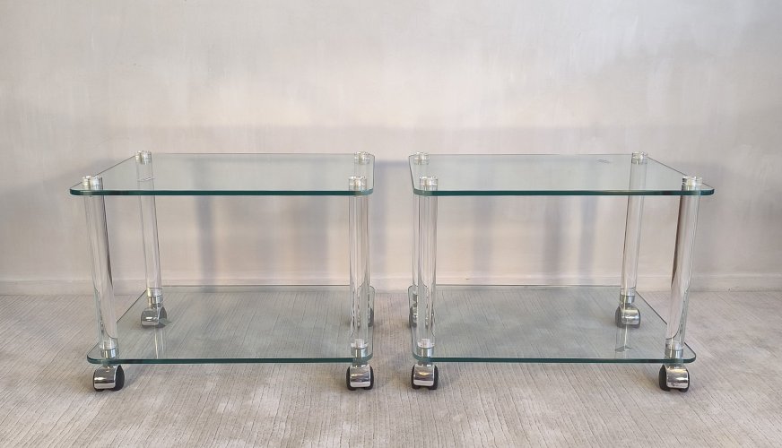 Sublimes tables d’appoint, bouts de canapé, table de chevets, tables basses Marais International en état neuf