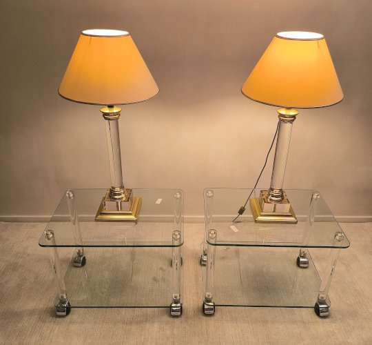 Sublimes tables d’appoint, bouts de canapé, table de chevets, tables basses Marais International en état neuf