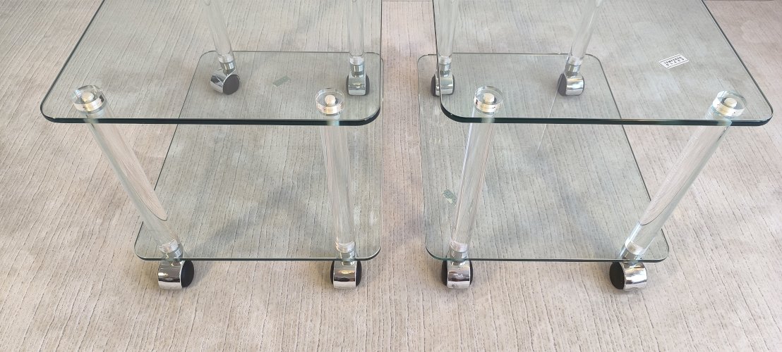 Sublimes tables d’appoint, bouts de canapé, table de chevets, tables basses Marais International en état neuf