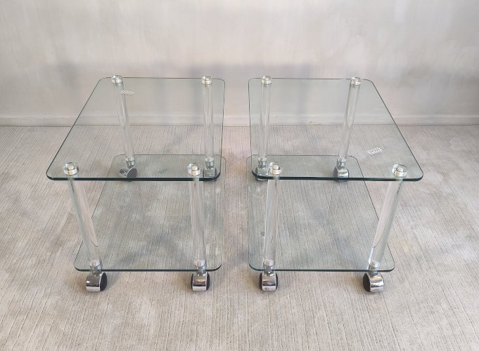 Sublimes tables d’appoint, bouts de canapé, table de chevets, tables basses Marais International en état neuf