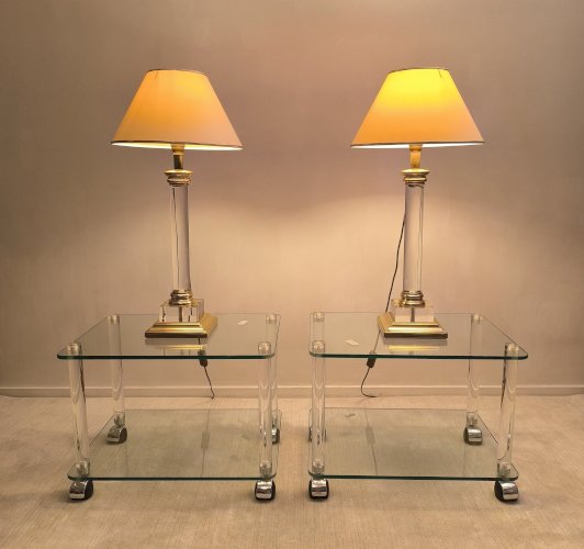 Sublimes tables d’appoint, bouts de canapé, table de chevets, tables basses Marais International en état neuf