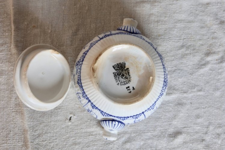 Sucrier ancien faïence Digoin Sarreguemines