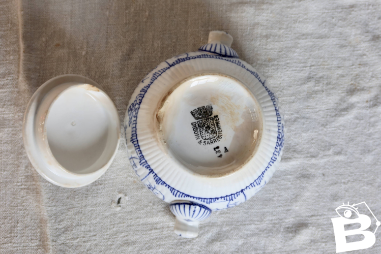 Sucrier ancien faïence Digoin Sarreguemines