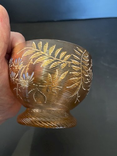 Sucrier  Bonbonnière Vide Poche décor floral doré émail