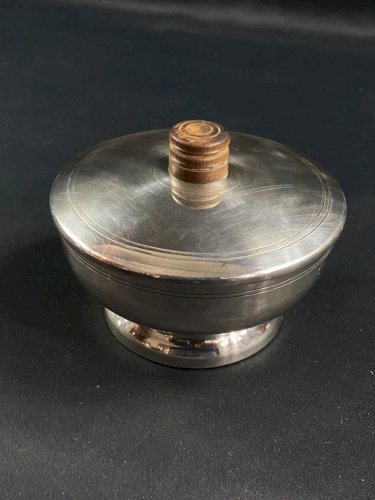 Sucrier en métal argenté design Art déco 1930