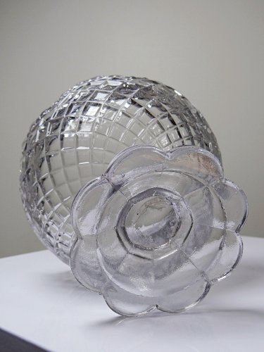 Sucrier ou drageoir verre moulé pressé ancien
