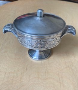 Silver-plated sugar bowl with stamp