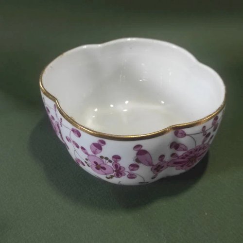 Sucrier, pot couvert, bonbonnière en porcelaine Meissen, fleurs indiennes