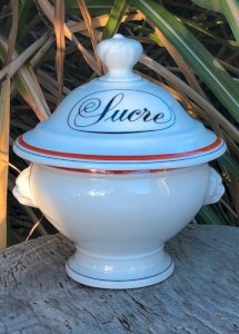 Sucrier rétro vintage en porcelaine d Auteuil Service Bistrot