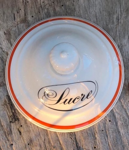 Sucrier rétro vintage en porcelaine d Auteuil Service Bistrot