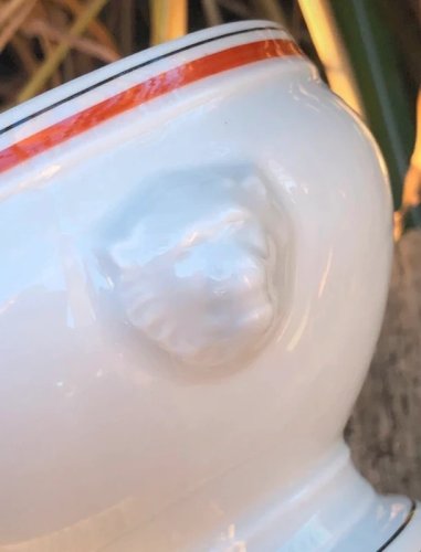 Sucrier rétro vintage en porcelaine d Auteuil Service Bistrot