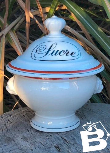 Sucrier rétro vintage en porcelaine d Auteuil Service Bistrot