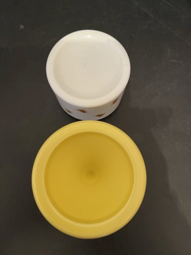 sucrier ruche  pot à miel en verre moulé opaline vintage abeilles apiculture