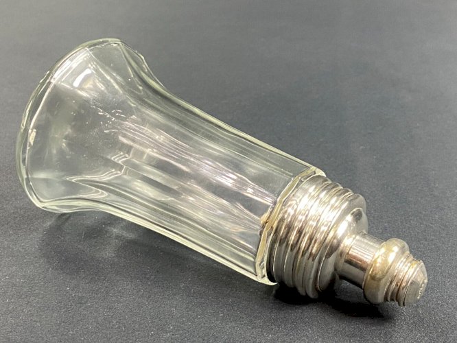 Sucrier saupoudreuse en verre et métal argenté