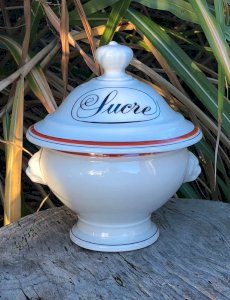Sucrier vintage en porcelaine d Auteuil Service Bistrot