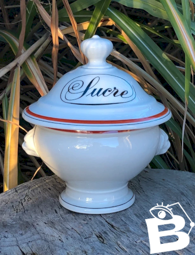 Sucrier vintage en porcelaine d Auteuil Service Bistrot