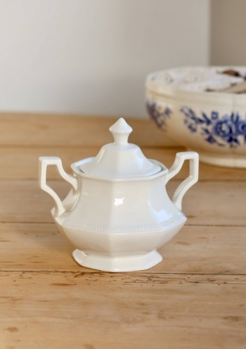 Sucrier vintage Johnson Brothers motif Perle porcelaine
