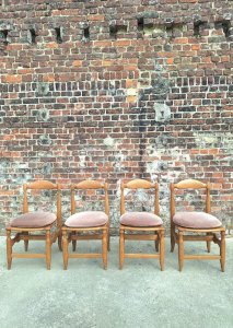 Set of 4 Guillerme and Chambron chairs, Charlotte model, vintage seats
