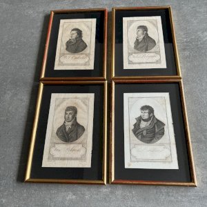 Sequence of 4 engravings first part of the 19th century Polignac Leridane Cadudal A5628
