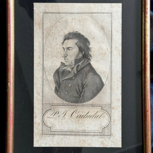 Suite de 4 gravures première partie du XIXe Polignac Leridane Cadudal A5628