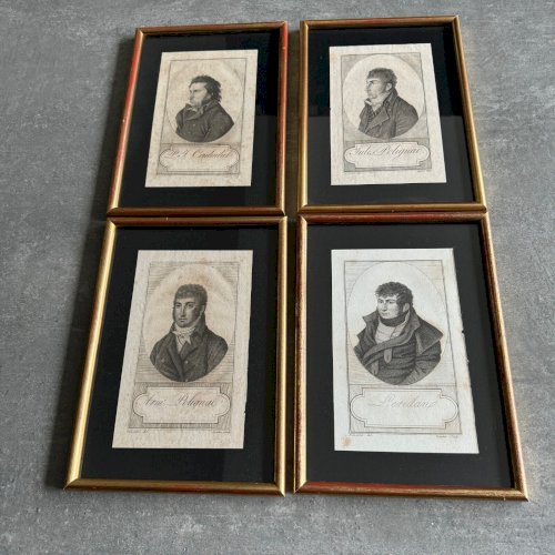 Suite de 4 gravures première partie du XIXe Polignac Leridane Cadudal A5628
