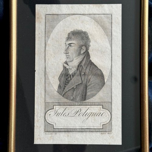 Suite de 4 gravures première partie du XIXe Polignac Leridane Cadudal A5628