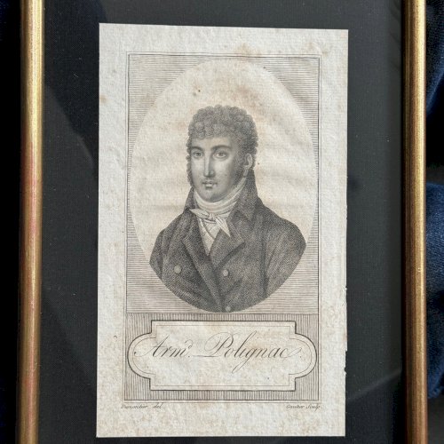 Suite de 4 gravures première partie du XIXe Polignac Leridane Cadudal A5628