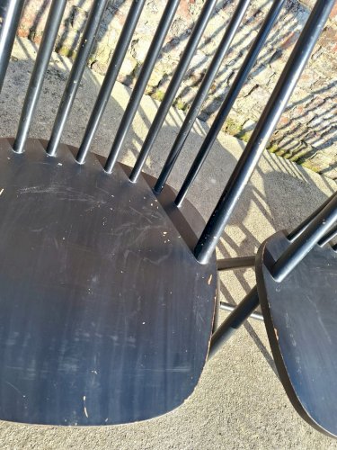 Suite de 5 chaises vintage scandinaves, meubles sièges anciens