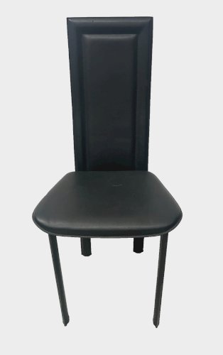 Suite de huit chaises design en cuir noir XX siècle