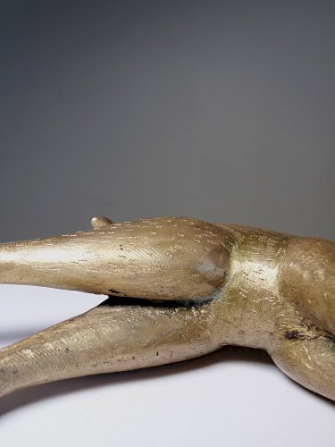 Sujet Africain bronze à la cire perdue Antilope ou Gazelle stylisé originale