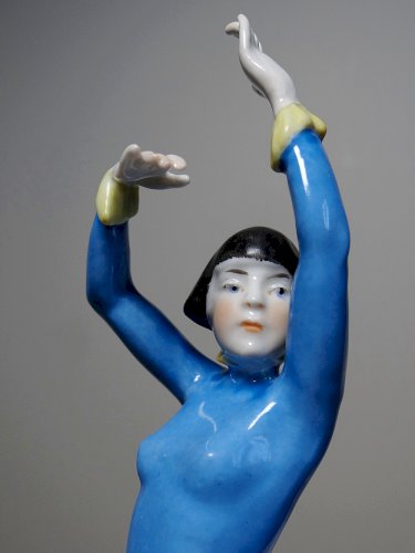 Sujet en porcelaine art déco ancien 1920-1930 danseuse Heubach