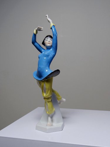 Sujet en porcelaine art déco ancien 1920-1930 danseuse Heubach