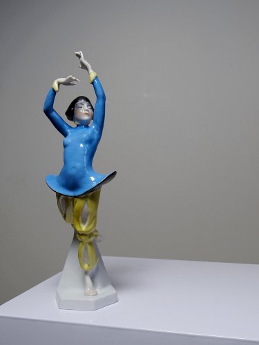 Sujet en porcelaine art déco ancien 1920-1930 danseuse Heubach