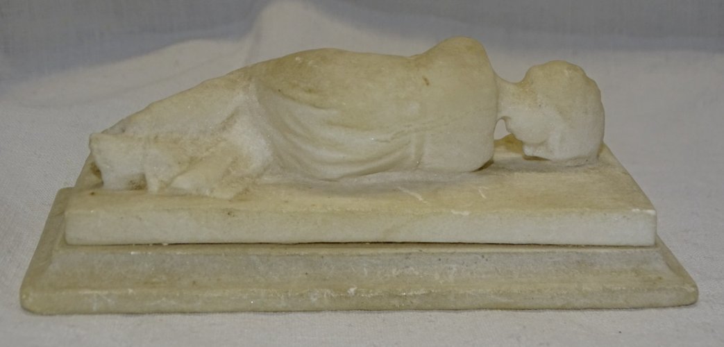 -SUJET GISANT ALBATRE SAINTE CECILE XIXe d'après STEFANO MADERNO COLLECTION    D