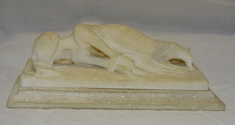 -SUJET GISANT ALBATRE SAINTE CECILE XIXe d'après STEFANO MADERNO COLLECTION    D
