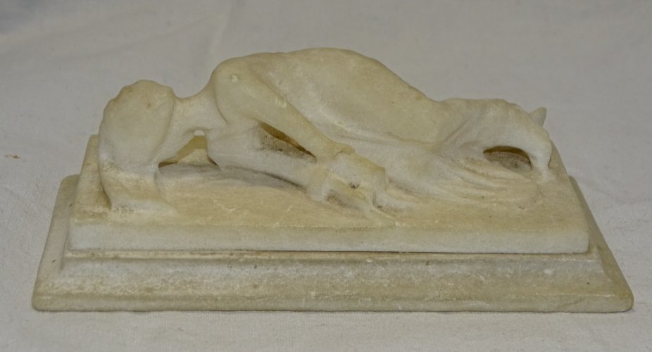 -SUJET GISANT ALBATRE SAINTE CECILE XIXe d'après STEFANO MADERNO COLLECTION    D
