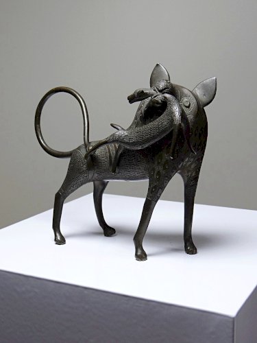 Sujet, lion, hyène, bête en Bronze du Bénin Dahomey Cotonou vintage/ancien