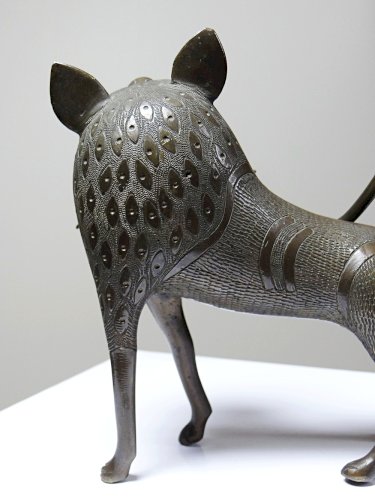 Sujet, lion, hyène, bête en Bronze du Bénin Dahomey Cotonou vintage/ancien