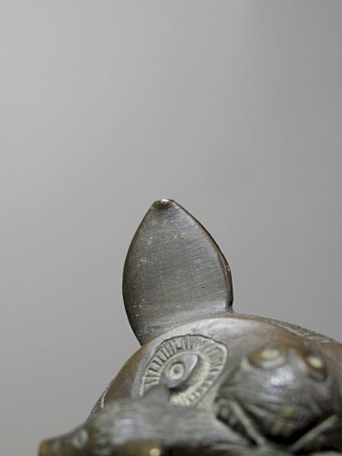 Sujet, lion, hyène, bête en Bronze du Bénin Dahomey Cotonou vintage/ancien