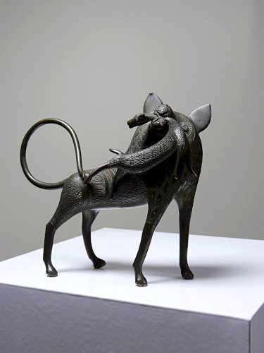 Sujet, lion, hyène, bête en Bronze du Bénin Dahomey Cotonou vintage/ancien