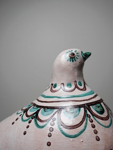 Sujet oiseau en céramique émaillée Italienne Cascio Sciacca vintage