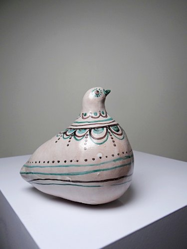 Sujet oiseau en céramique émaillée Italienne Cascio Sciacca vintage